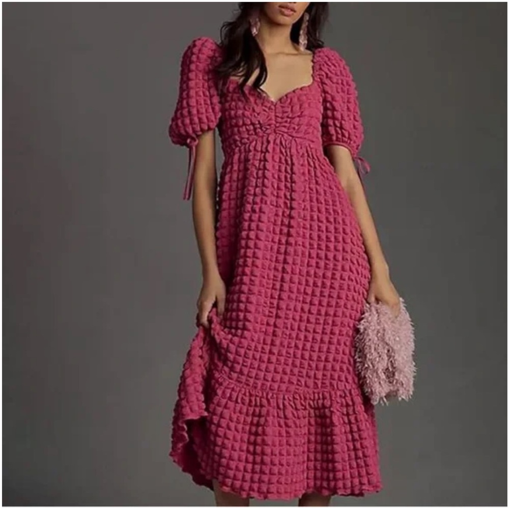 🔥 Textured Midi Dress